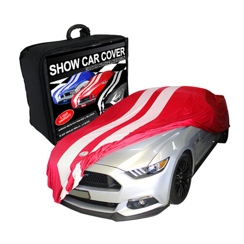 Autotechnica Car Cover - Indoor Show Cover Indoor Show Cover Twin Gt Stripes Fits Up To 5.3Mts Red