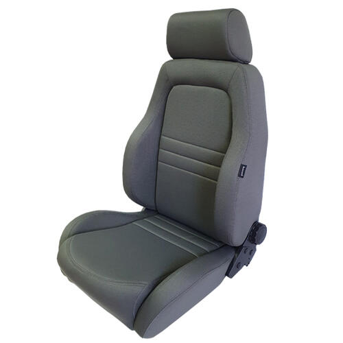 Autotechnica Seat - Sports Seat Grey Cotton With Head Rest