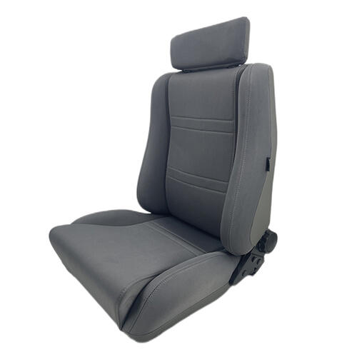 Autotechnica Seat - Sport Seat Grey Material Front Pu Leather Backing Twin Adjusters