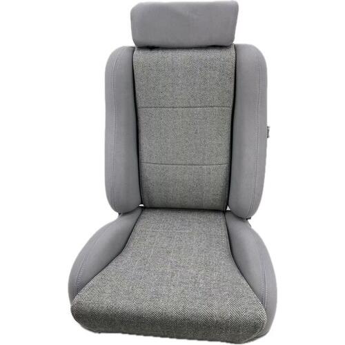 Autotechnica Seat - Sport Seat Two Tone Grey Lumber Adj.