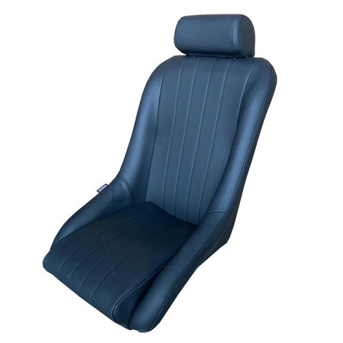 Autotechnica Seat - Classic Low Back Black Pu Leather With Headrest
