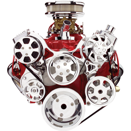 Billet Specialties Serpentine System Small Block Chevy With Power Steering & Air Conditioning