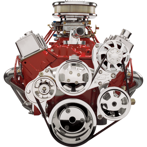 Billet Specialties Serpentine System Small Block Chevy With Power Steering No Air Conditioning