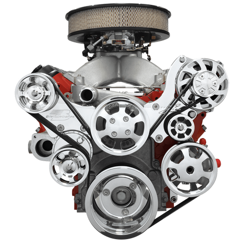Billet Specialties Serpentine System Chevy LS7 Top Mount With Power Steering No Air Conditioning Pre