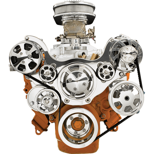 Billet Specialties Serpentine System SB Chrysler With Power Steering & Air Conditioning Premium + 17