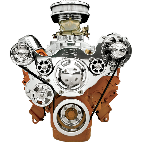 Billet Specialties Serpentine System SB Chrysler No Power Steering No Air Conditioning Premium + 170