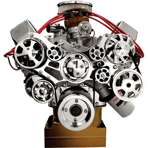 Billet Specialties Serpentine System BB Ford With Power Steering & Air Conditioning Premium + 170A A