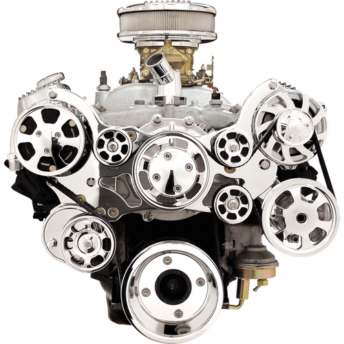 Billet Specialties Serpentine System SB/BB Pontiac With Power Steering & Air Conditioning Premium +