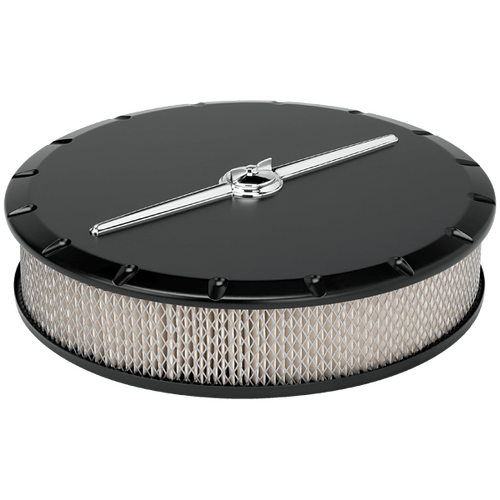 Billet Specialties Air Cleaner 14" Rd Steeringeamline Black/Polished