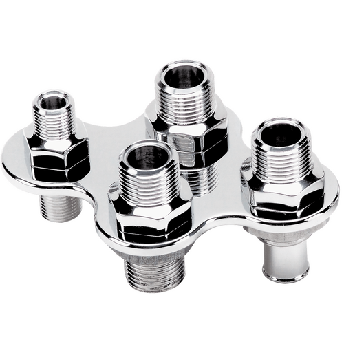 Billet Specialties Air Conditioning & Heat Bulkhead Push-On 4-Port