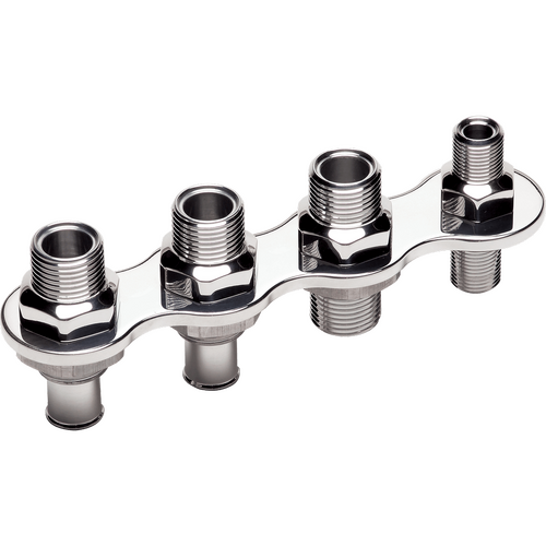 Billet Specialties Air Conditioning & Heat Bulkhead Inline Push-On 4 Port