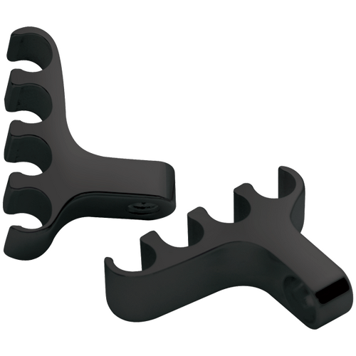 Billet Specialties Plug 4 Wire Separators Valve Cover Mount Black (Pair)
