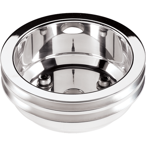 Billet Specialties Crankshaft Pulley SB Lg 2 Grv Polished