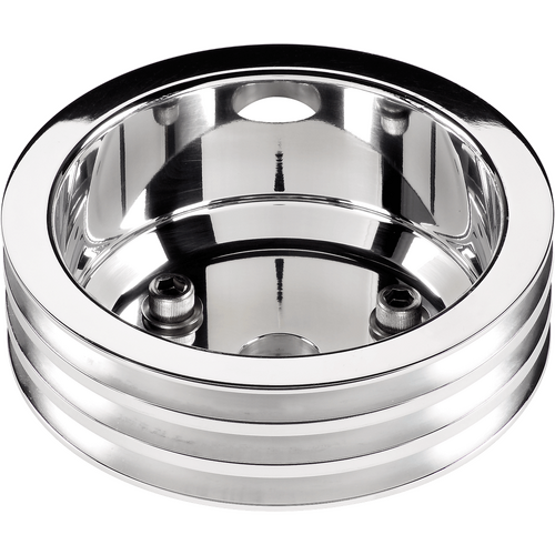 Billet Specialties Crankshaft Pulley SB Lg 3 Grv Polished