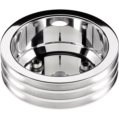 Billet Specialties Crankshaft Pulley BB Lg 3 Grv Polished