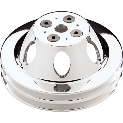 Billet Specialties Water Pump Pulley SB Sht 2 Grv Polished