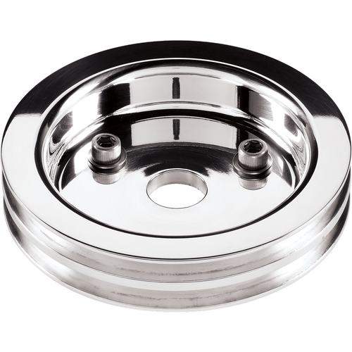 Billet Specialties Crankshaft Pulley SB Sht 2 Grv Polished