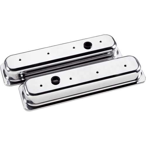 Billet Specialties Valve Cover Chevy SB Sht Ctrblt Plain Polished