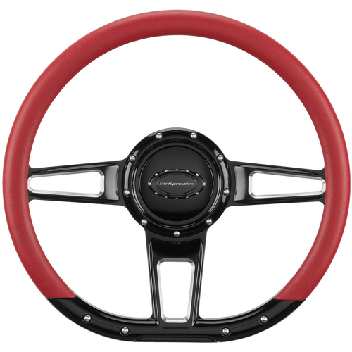 Billet Specialties Steering Wheel 14" D-Shape Formula Black Contrast