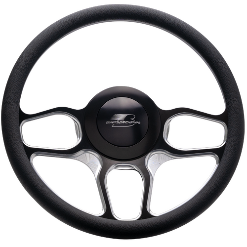Billet Specialties Steering Wheel 1/2 Wrap 14" Win Lite Black Cont Cut
