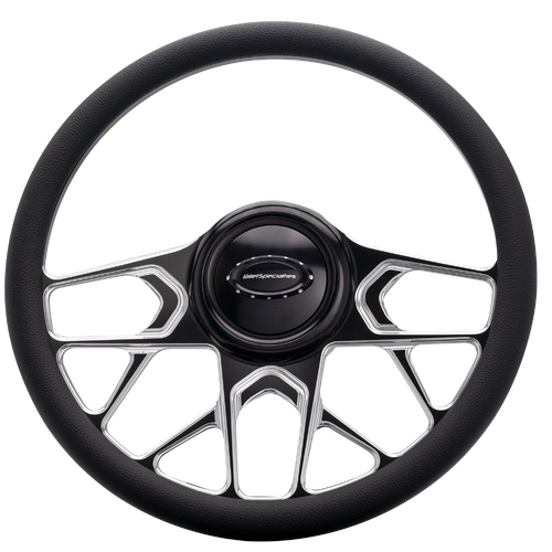 Billet Specialties Steering Wheel 1/2 Wrap 14" Redline Black Cont Cut