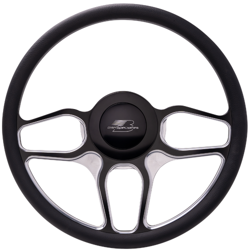 Billet Specialties Steering Wheel 1/2 Wrap 15.5" Win Lite Black Cont Cut