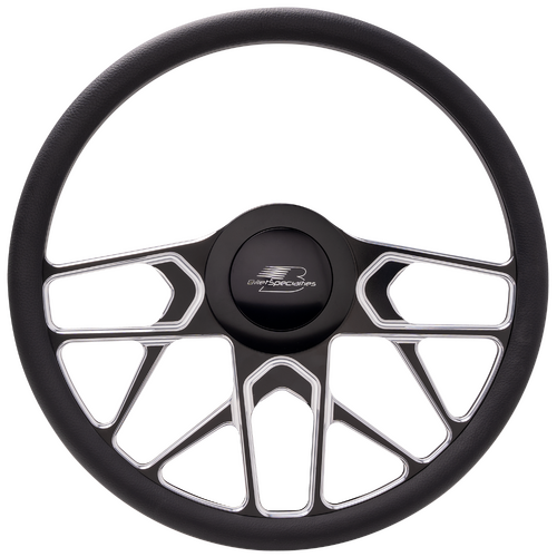 Billet Specialties Steering Wheel 1/2 Wrap 15.5" Redline Black Cont Cut