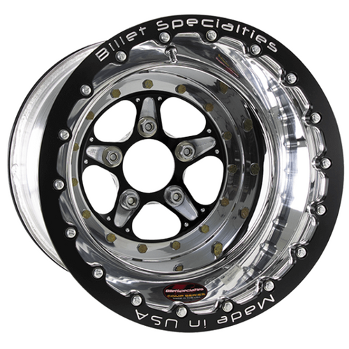Billet Specialties Comp 5 Double Beadlock Wheel, 15x11 in., 5x4.75 Bolt Pattern, 3.5 in. Backspace,