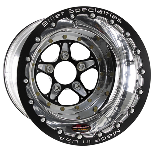 Billet Specialties Comp 5 Double Beadlock Wheel, 15x12 in., 5x4.5 Bolt Pattern, 4.5 in. Backspace, B