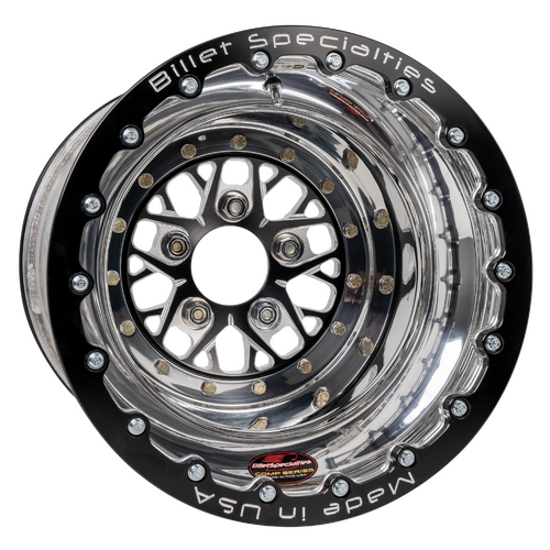 Billet Specialties Comp 8 Double Beadlock Wheel, 15x15 in., 5x4.5 Bolt Pattern, 2.5 in. Backspace, B