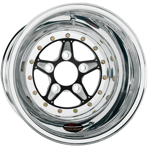 Billet Specialties Comp 5 Wheel, 15x12 in., 5x4.75 Bolt Pattern, 6 in. Backspace, Black