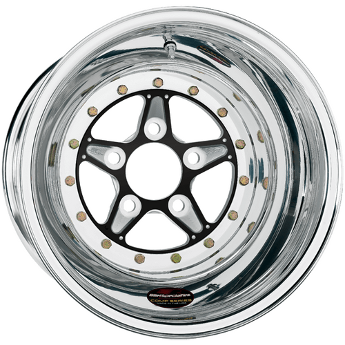 Billet Specialties Comp 5 Wheel, 15x15 in., 5x4.75 Bolt Pattern, 2 in. Backspace, Black