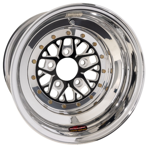 Billet Specialties Comp 8 Wheel, 15x16 in., 5x5 Bolt Pattern, 5 in. Backspace, Black