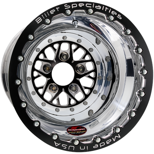 Billet Specialties Comp 8 Single Beadlock Wheel, 15x11 in., 5x4.5 Bolt Pattern, 4 in. Backspace, Bla