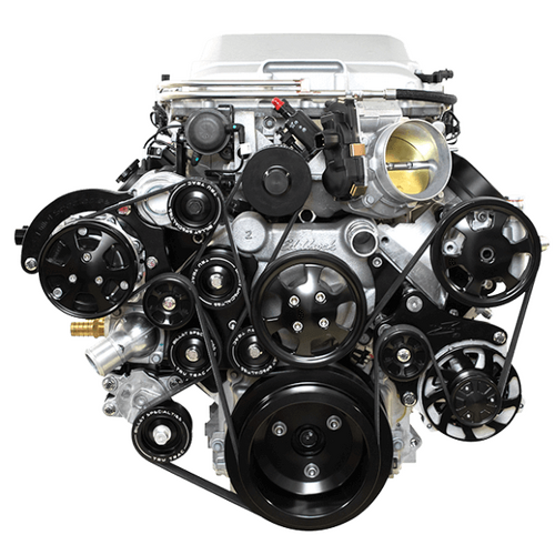 Billet Specialties Serpentine System Black Lsa 6.2L Sc W Power Steering & Air Conditioning