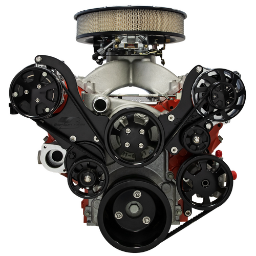Billet Specialties Serpentine System Black LS1/2/3/6 Chevy Top Mount With Power Steering & Ac Premiu