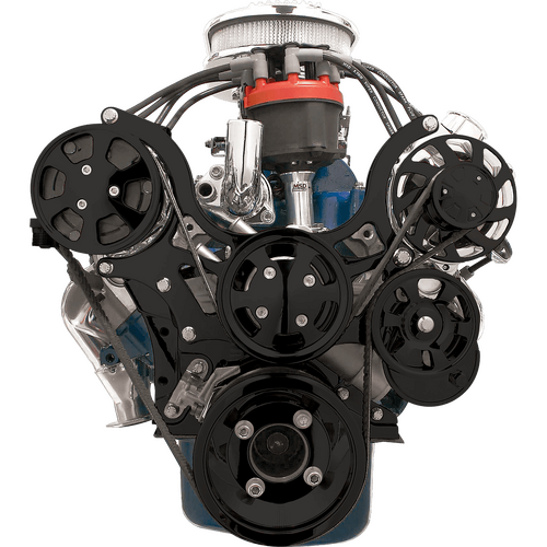 Billet Specialties Serpentine System Black Small Block Ford No Power Steering With Air Conditioning
