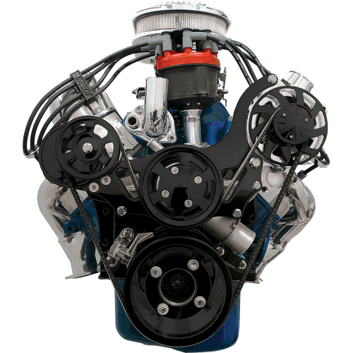 Billet Specialties Serpentine System Black Small Block Ford No Power Steering No Air Conditioning