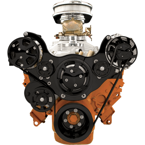 Billet Specialties Serpentine System Black SB Chrysler No Power Steering With Air Conditioning