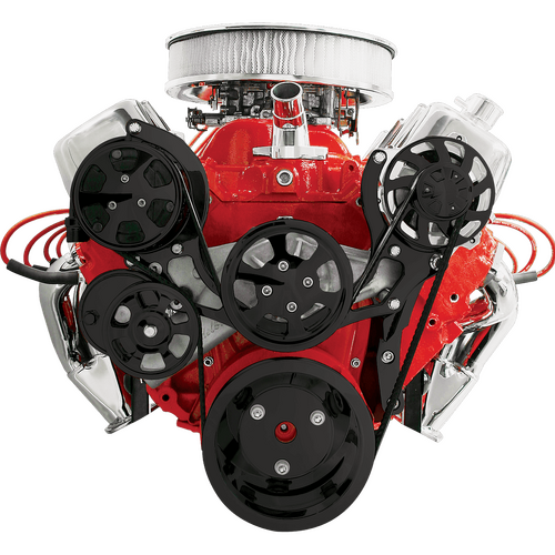 Billet Specialties Serpentine System Black Big Block Chevy No Power Steering With Air Conditioning