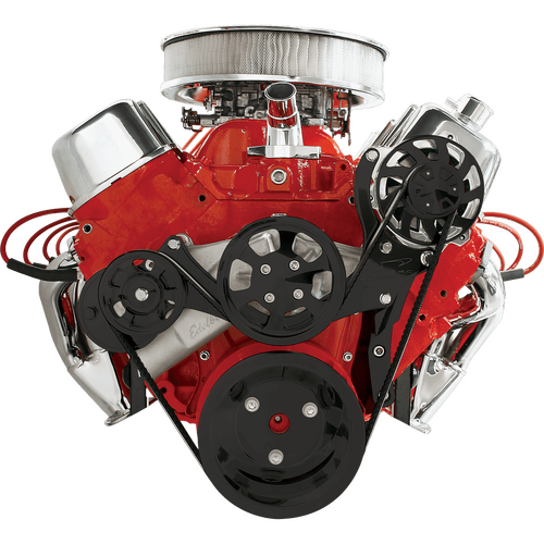 Billet Specialties Serpentine System Black Big Block Chevy No Power Steering No Air Conditioning