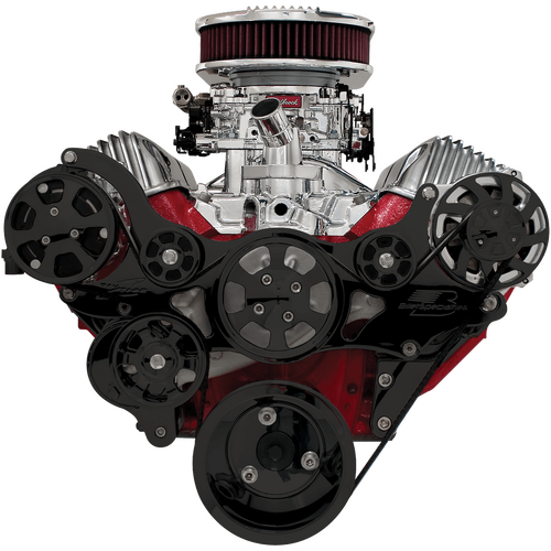 Billet Specialties Serpentine System Black 348/409 Chevy No/ Power Steering With Air Conditioning