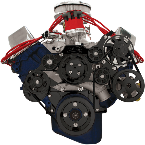Billet Specialties Serpentine System Black BB Ford With Power Steering No Air Conditioning