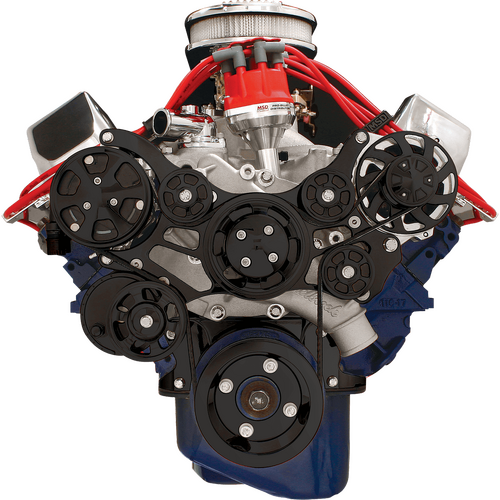Billet Specialties Serpentine System Black BB Ford No Power Steering With Air Conditioning