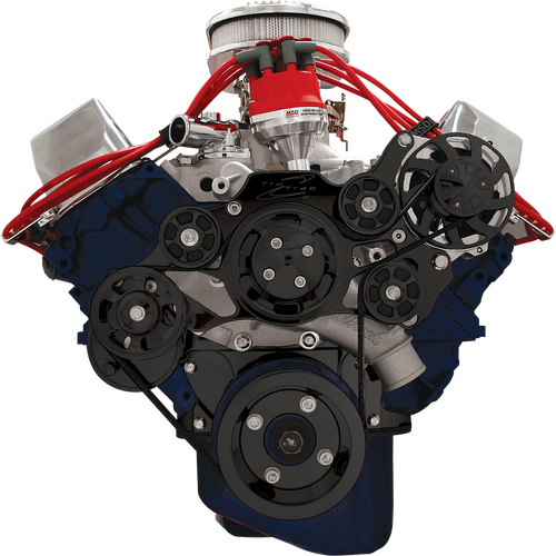 Billet Specialties Serpentine System Black BB Ford No Power Steering No Air Conditioning