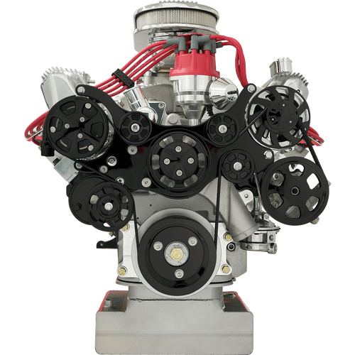 Billet Specialties Serpentine System Black Fe Ford With Power Steering & Air Conditioning Premium