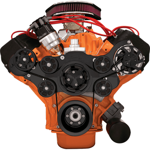 Billet Specialties Serpentine System Black Hemi No Power Steering No Air Conditioning