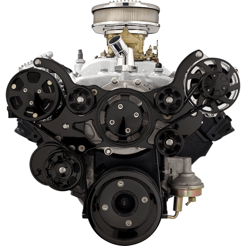 Billet Specialties Serpentine System Black SB/BB Pontiac No Power Steering With Air Conditioning