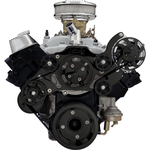 Billet Specialties Serpentine System Black SB/BB Pontiac No Power Steering No Air Conditioning