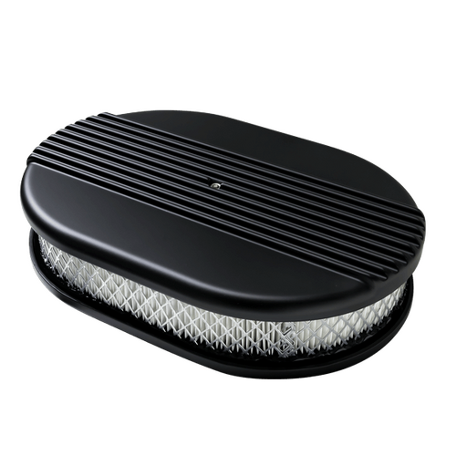 Billet Specialties Air Cleaner Sm Oval Ribbed Black